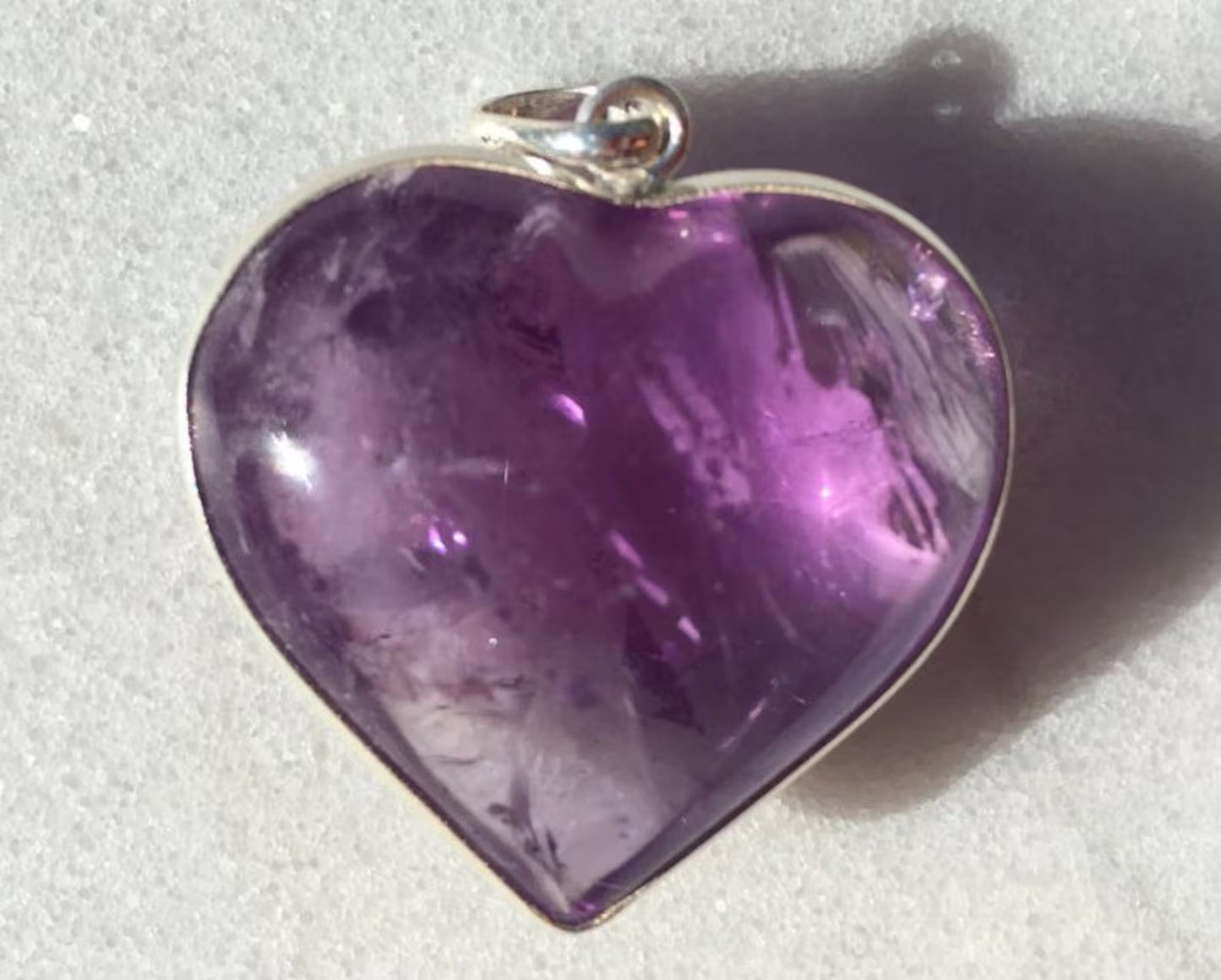Handmade Amethyst Heart Shaped Pendant – Silver Plated  Natural Purple Gemstone | Healing Crystal Jewelry | Elegant Gift for Her - ART AKASHA STUDIO