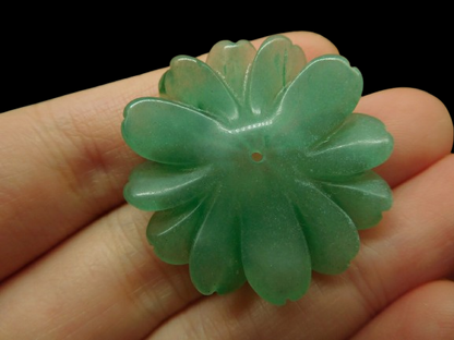 Sahajhast – Green Aventurine Gemstone Flower Bead | Natural Carved Stone Gift for Her | Handmade Jewelry Making Bead