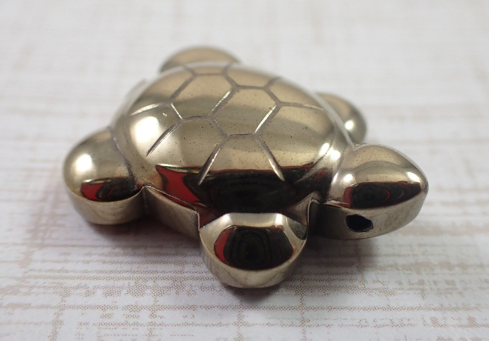 Gold Pyrite Crystal Turtle Pendant – Small Carved Shiny Turtle Bead | Protection & Prosperity Stone - ART AKASHA STUDIO