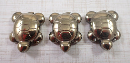 Gold Pyrite Crystal Turtle Pendant – Small Carved Shiny Turtle Bead | Protection & Prosperity Stone - ART AKASHA STUDIO