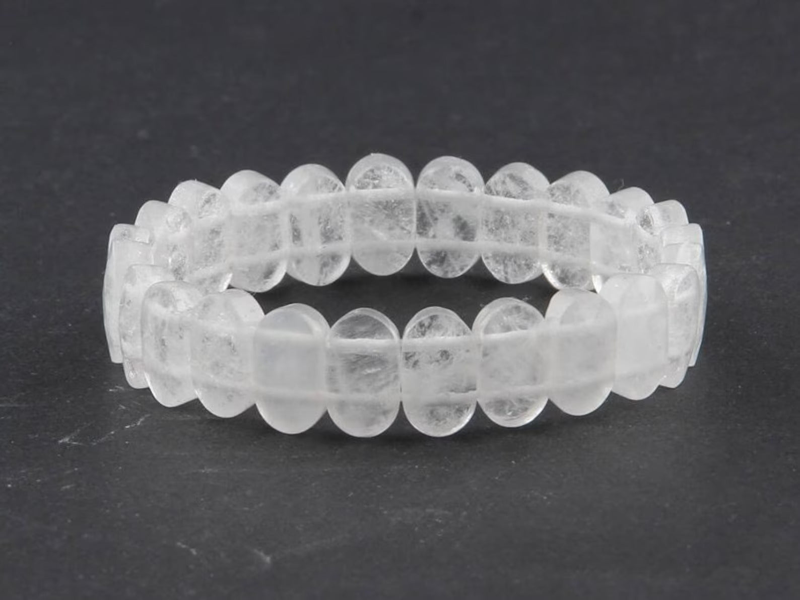 Sahaj Hast Clear Quartz Faceted Oval Bracelet – Healing Gemstone Jewelry - ART AKASHA STUDIO