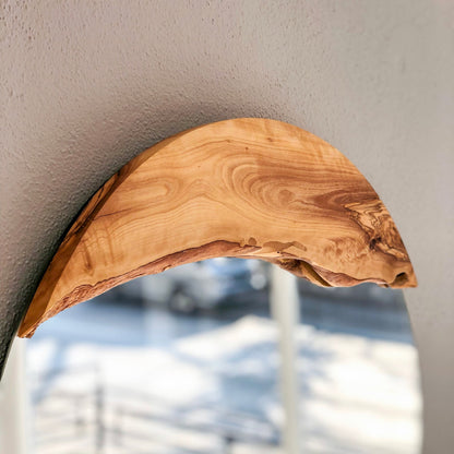 Handmade Wood Round Wall Mirror – Live Edge Wooden Frame | Rustic Natural Home Decor - ART AKASHA STUDIO