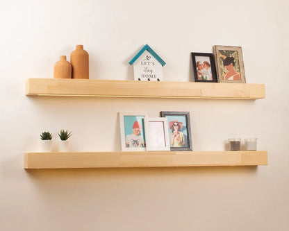 Sahajhast Floating Wall Shelves with LED Lights – 24" Lighted Display Floating Shelf | Wall Mounted Shelf | Modern Floating Style (set of 2) - ART AKASHA STUDIO