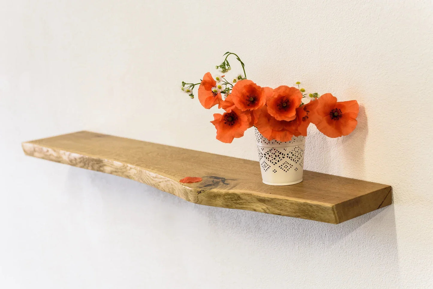 Floating Solid Wood Wall Shelf – Handcrafted Wooden Shelf for Modern Home Décor (1 Piece)