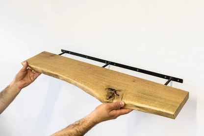 Floating Solid Wood Wall Shelf – Handcrafted Wooden Shelf for Modern Home Décor (1 Piece)