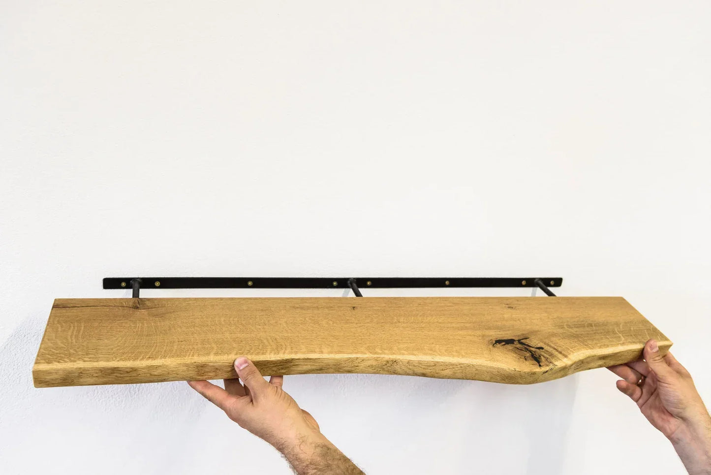 Floating Solid Wood Wall Shelf – Handcrafted Wooden Shelf for Modern Home Décor (1 Piece)