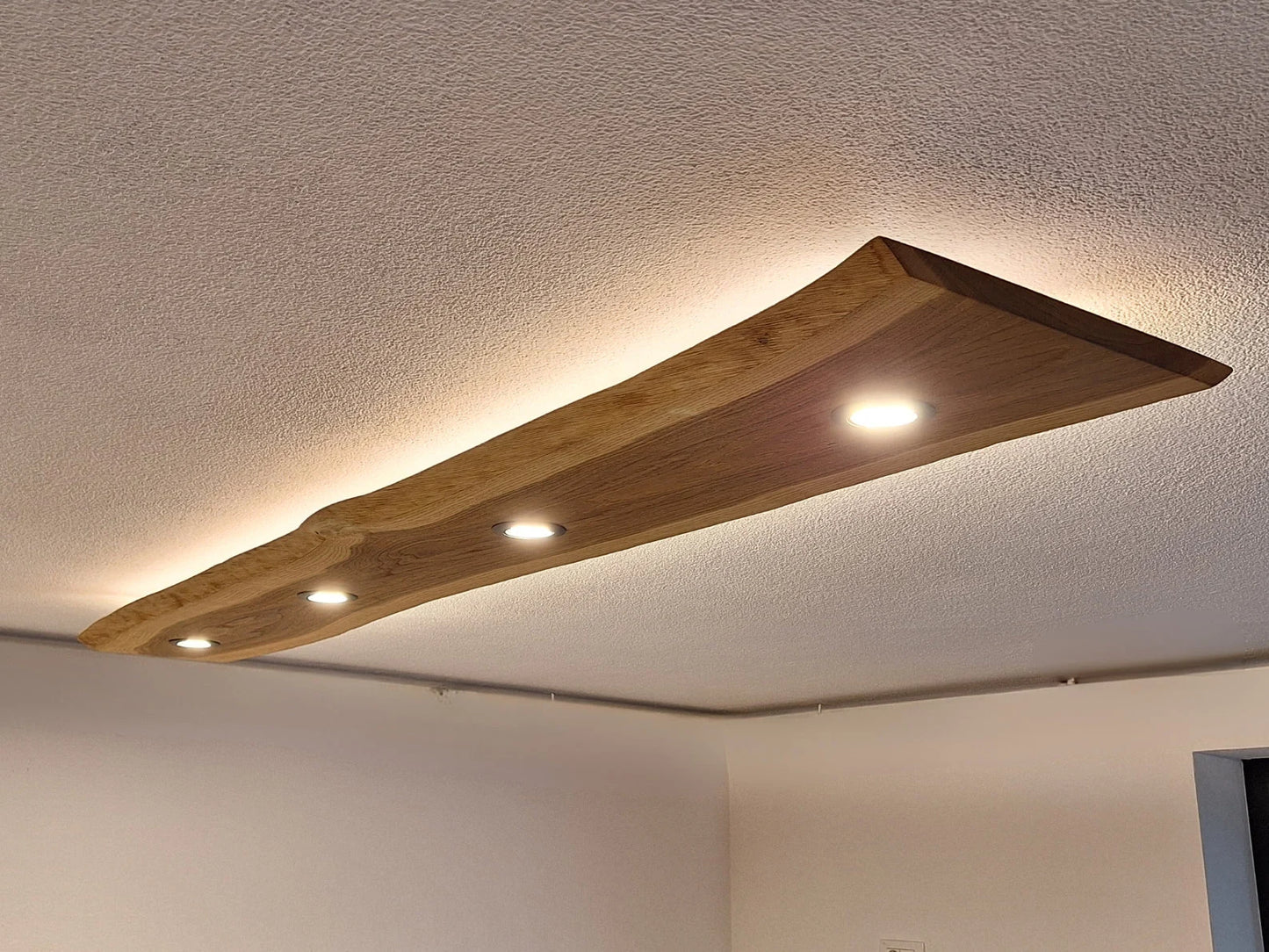 Sahajhast Handmade Live Edge Wood Ceiling Lamp – Flush Mount Light (1 Piece)