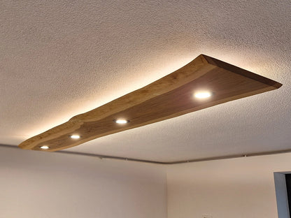 Sahajhast Handmade Live Edge Wood Ceiling Lamp – Flush Mount Light (1 Piece)