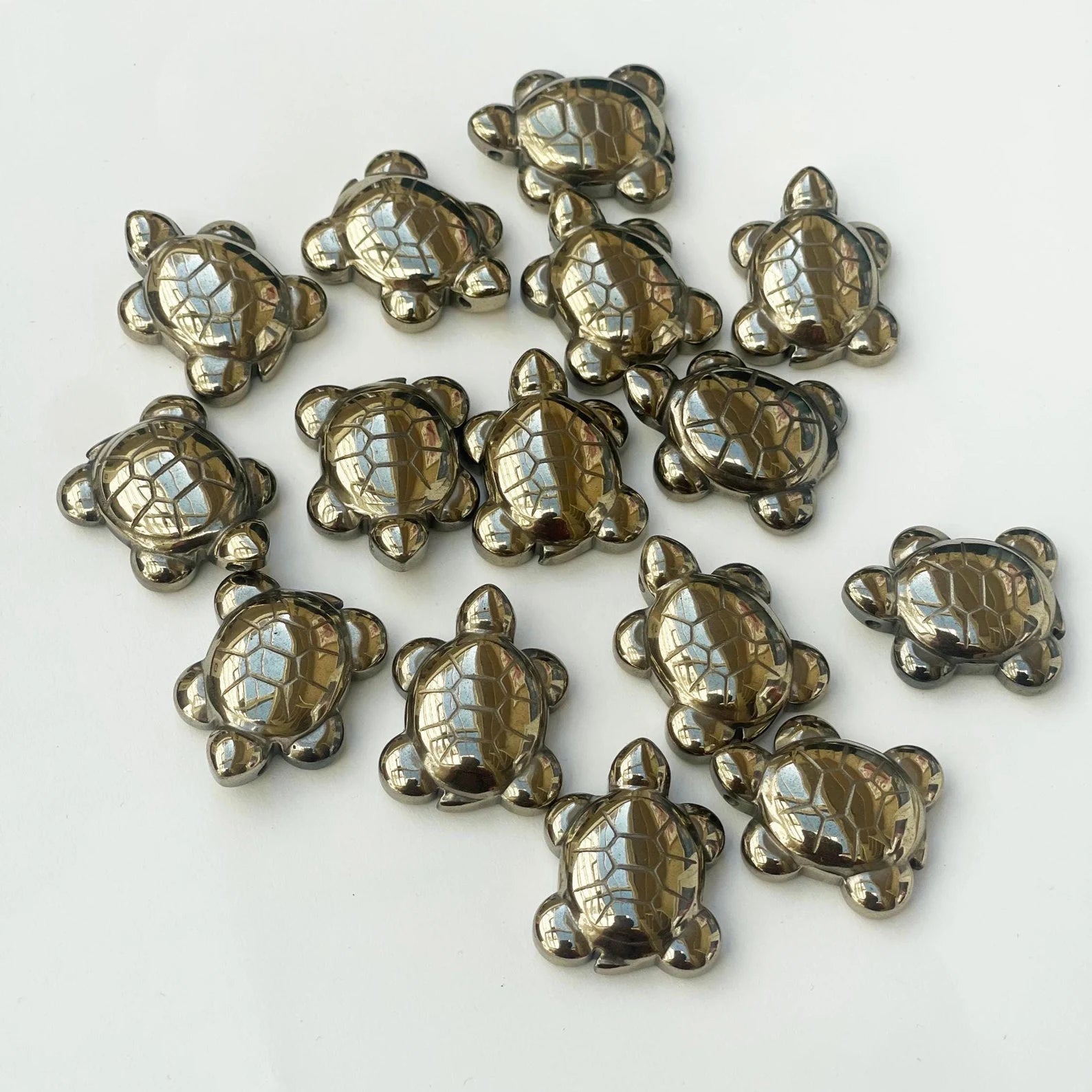 SahajHast Mini Pyrite Turtle – Good Luck Crystal Carving | Pocket Totem for Wealth & Protection - ART AKASHA STUDIO