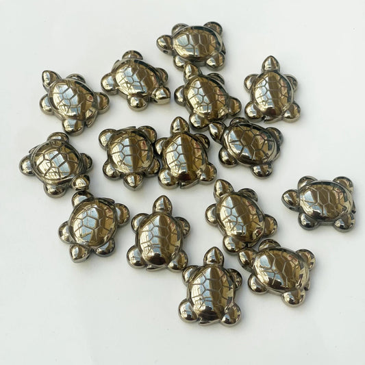 SahajHast Mini Pyrite Turtle – Good Luck Crystal Carving | Pocket Totem for Wealth & Protection - ART AKASHA STUDIO