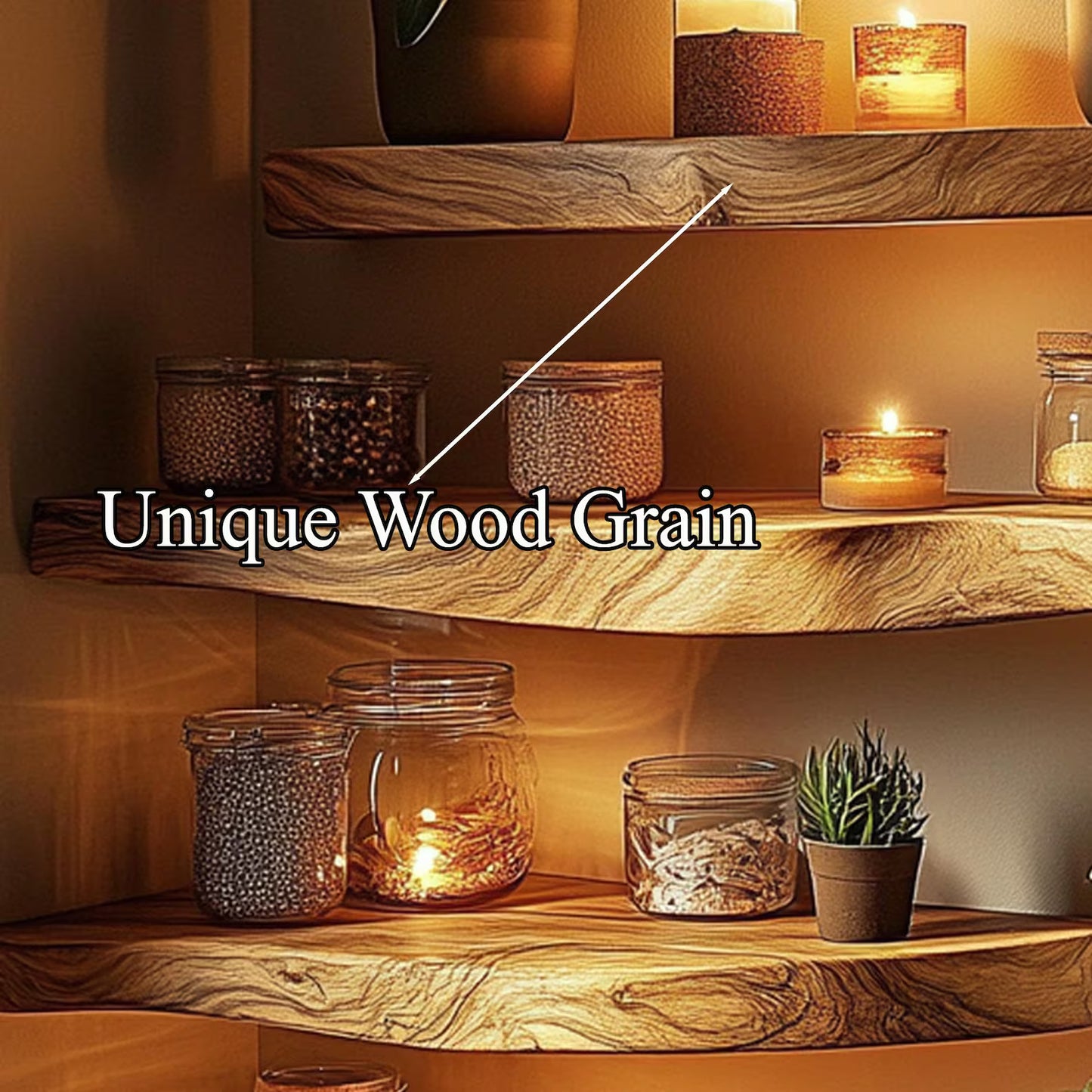 Sahajhast Live Edge Floating Corner Shelf – Handcrafted Reclaimed Wood Wall Shelf (1 piece) - ART AKASHA STUDIO