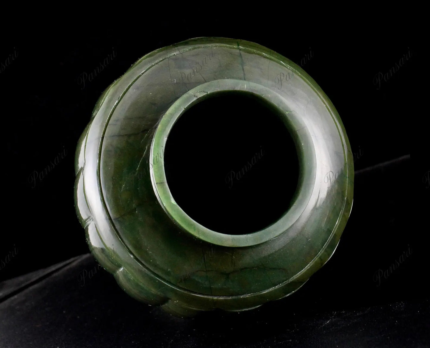 Handcrafted Natural Green Moss Agate Carved Pot | 5.5 Inches - ART AKASHA STUDIO