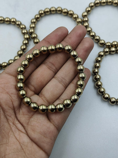 Pyrite Gemstone Bracelet – Handmade Protection & Abundance Stone - ART AKASHA STUDIO