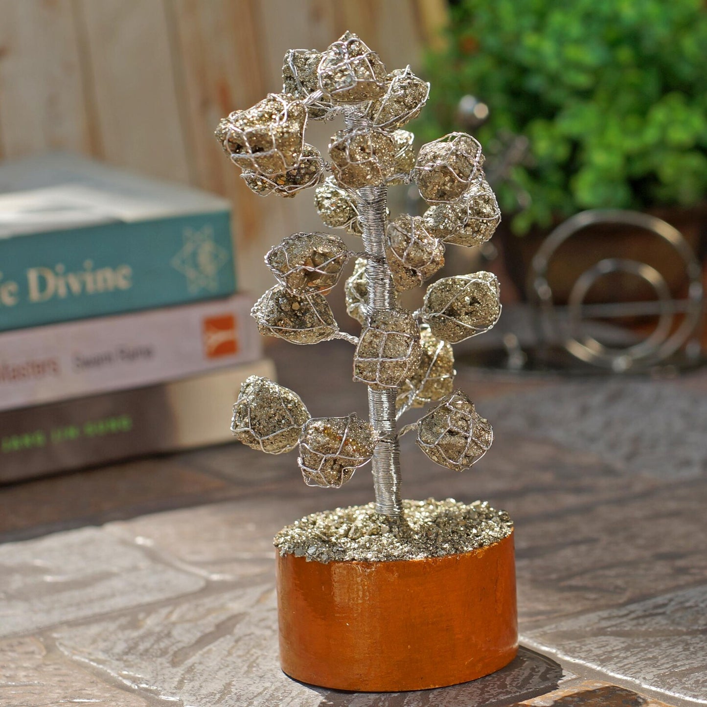 SahajHast Handmade Pyrite Crystal Tree for Positivity | Gem Tree Home Decor | Wealth Attraction Bonsai Gift - ART AKASHA STUDIO