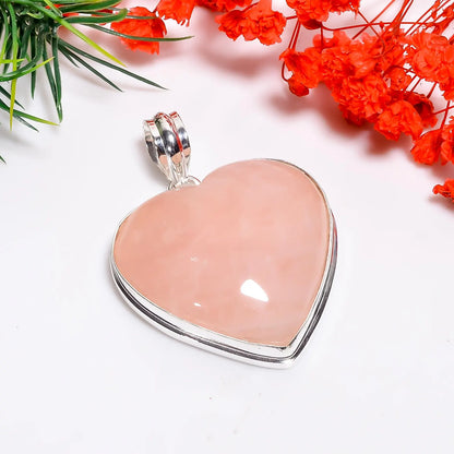Rose Quartz Heart Pendant & Bracelet Gift Set | Natural Crystal Jewelry Combo for Love, Relationship & Self-Love