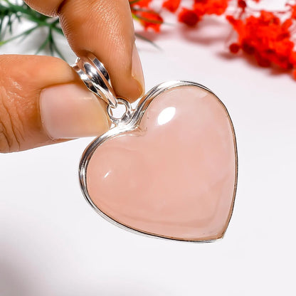 Rose Quartz Heart Pendant & Bracelet Gift Set | Natural Crystal Jewelry Combo for Love, Relationship & Self-Love