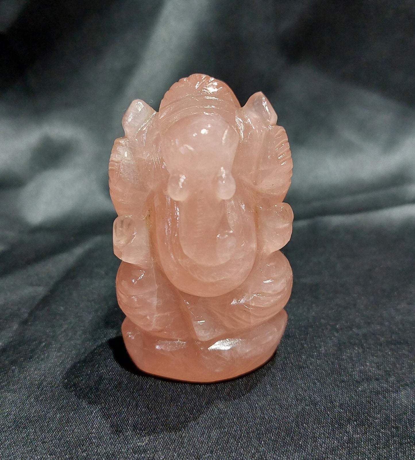 Rose Quartz Ganesh Statue – Hand Carved (2–2.5 Inches) | With Gift Box - ART AKASHA STUDIO