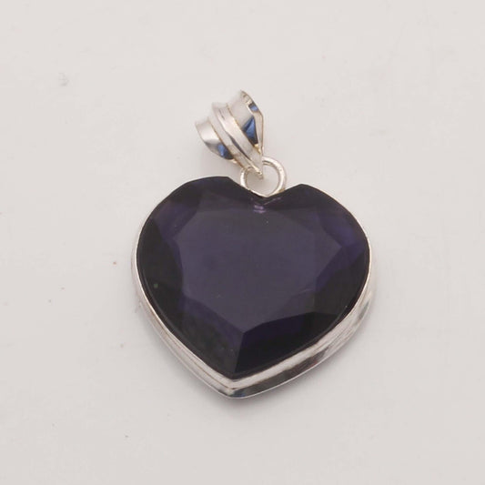 Handmade Amethyst Heart Shaped Pendant – Silver Plated  Natural Purple Gemstone | Healing Crystal Jewelry | Elegant Gift for Her - ART AKASHA STUDIO