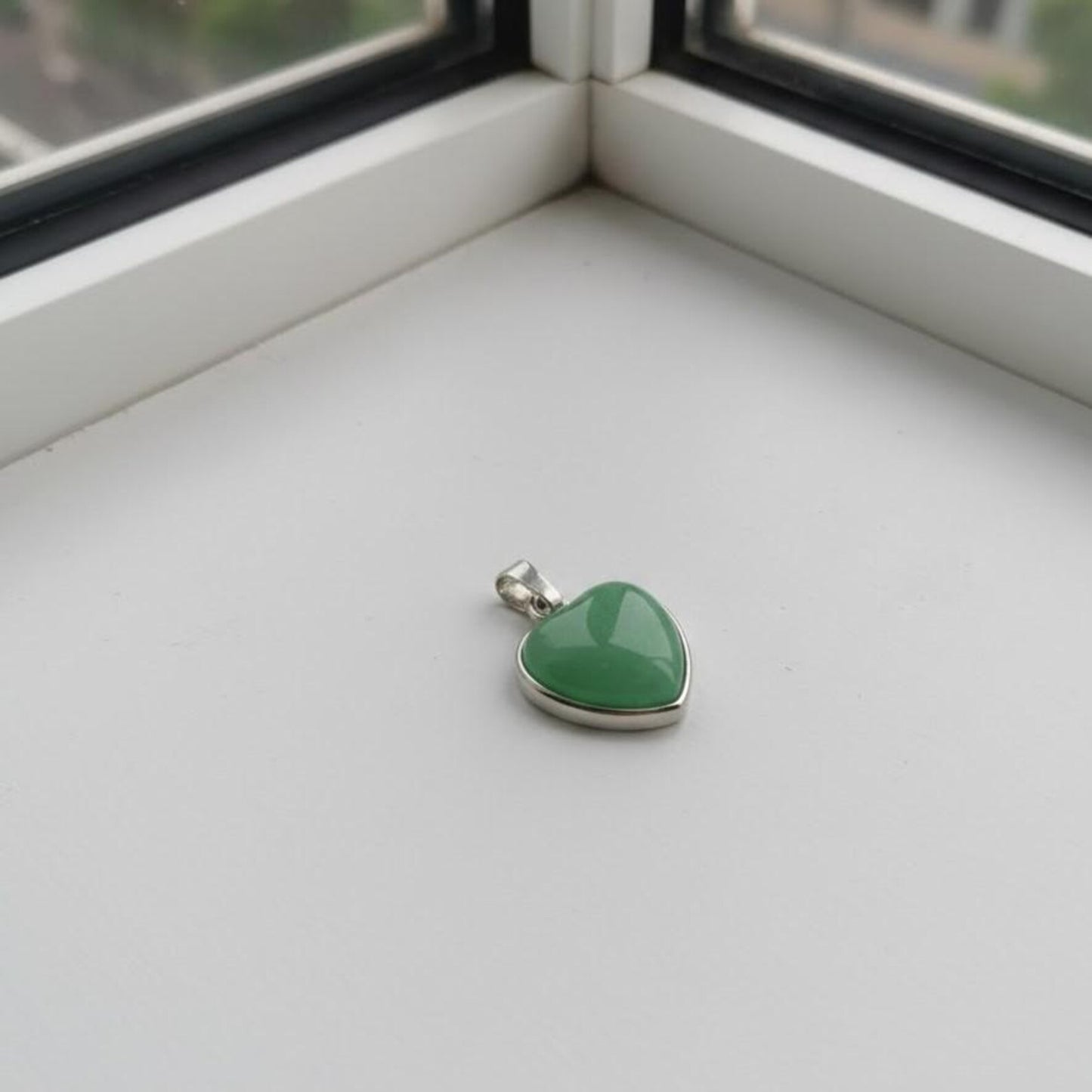 Green Aventurine Heart Pendant – Silver Plated  Certified Natural Crystal | Good Luck Stone | Healing Gemstone Jewelry - ART AKASHA STUDIO