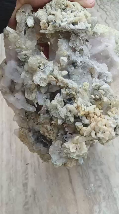 Natural Apophyllite Crystal Cluster on Matrix – Large Raw Mineral Specimen