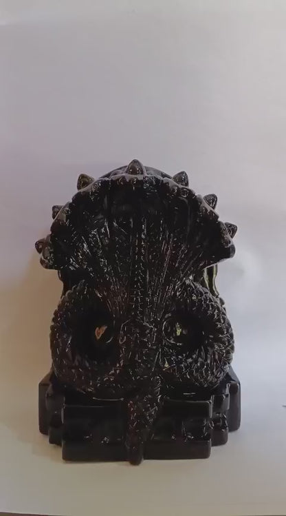 Sahajhast sheshnag Dev Black Opsidian Gemstone – Handmade Power and Spiritual Energy