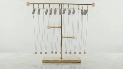 Sahaj Hast Gold-Plated Jewellery Stand with Rose Quartz Base – Handcrafted Luxury Jewellery Organizer