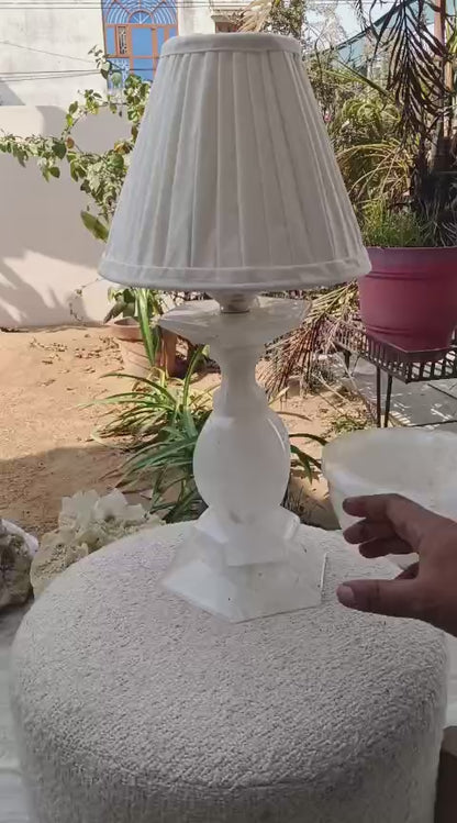 Antique Natural Crystal Table Lamp – 18 Inch | Solid Stone | 7.4 KG