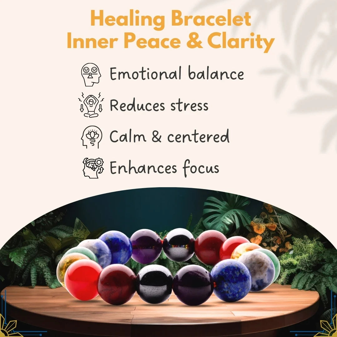 Seven Chakra Bracelet with 8mm Beads – Balance, Harmony & Energy Alignment - ART AKASHA STUDIO